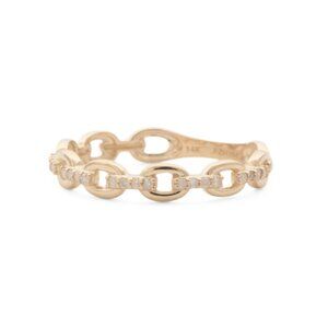 DIADEME Gold/Diamond 14kt Gold Diamond Link Ring